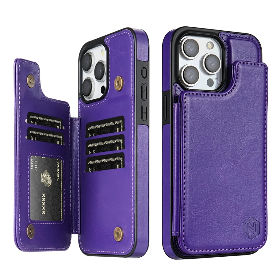 MobiCase™ - Skórzane etui portfel z ochroną RFID i podstawką