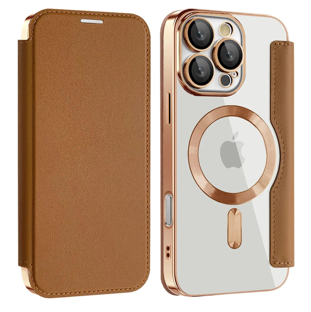 MobiCase™ - Skórzane etui z przeźroczystą ochroną
