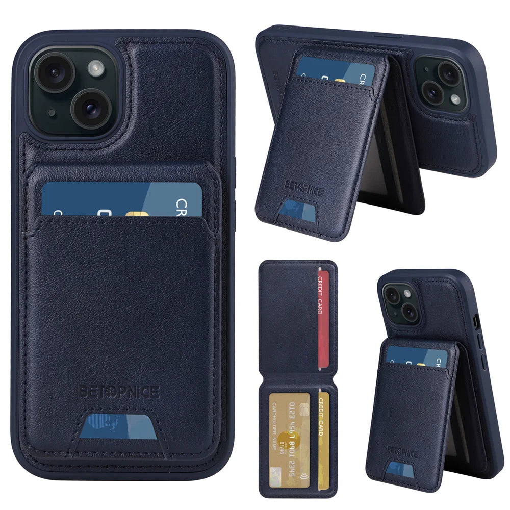 MobiCase™ - Skórzane etui portfelowe 2w1 z magnesem i miejscem na karty – kompatybilne z MagSafe