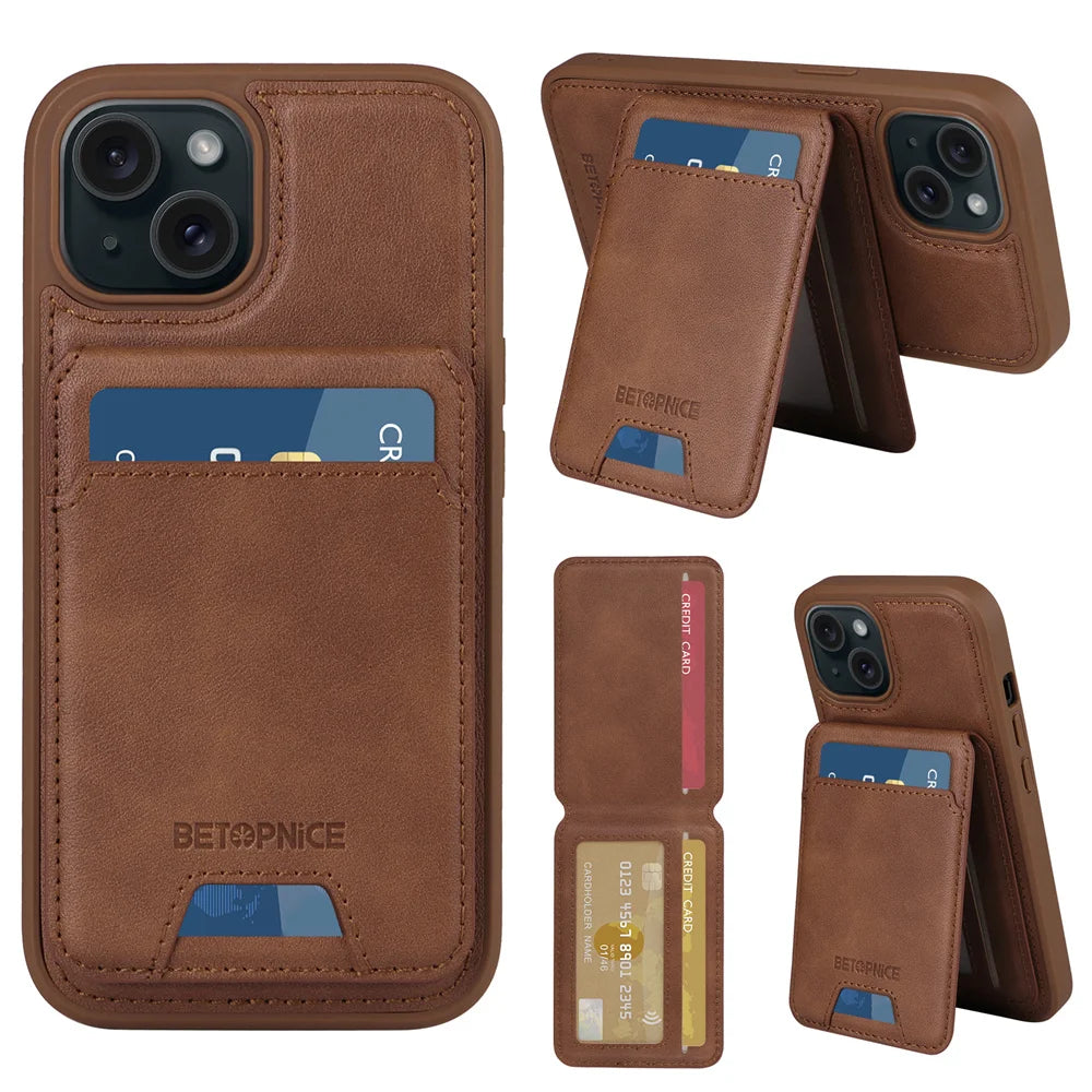 MobiCase™ - Skórzane etui portfelowe 2w1 z magnesem i miejscem na karty – kompatybilne z MagSafe