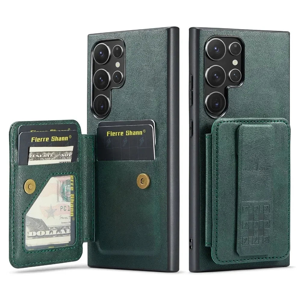 MobiCase™ - Eleganckie etui portfelowe z funkcją stojaka i uchwytem – skóra PU
