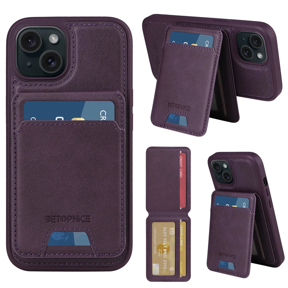 MobiCase™ - Skórzane etui portfelowe 2w1 z magnesem i miejscem na karty – kompatybilne z MagSafe