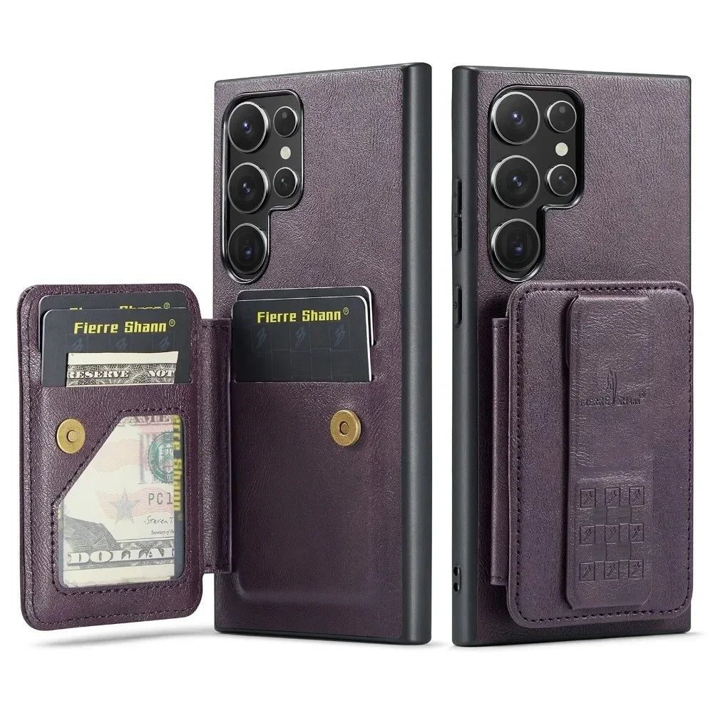 MobiCase™ - Eleganckie etui portfelowe z funkcją stojaka i uchwytem – skóra PU