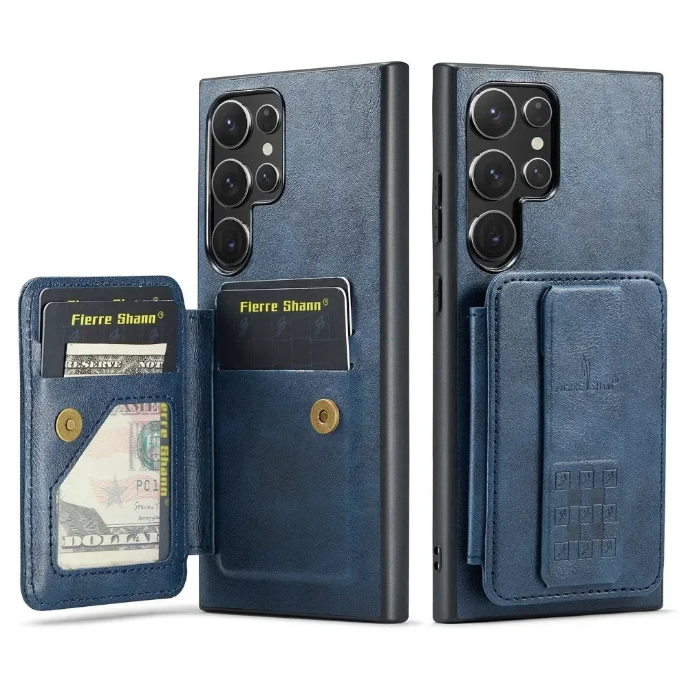 MobiCase™ - Eleganckie etui portfelowe z funkcją stojaka i uchwytem – skóra PU