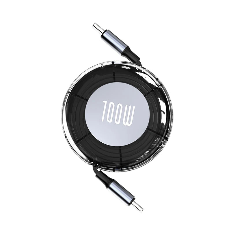 MobiCable™ - NNBILI retrakcyjny kabel USB-C do USB-C (6A, Silikonowy, Szybkie ładowanie)