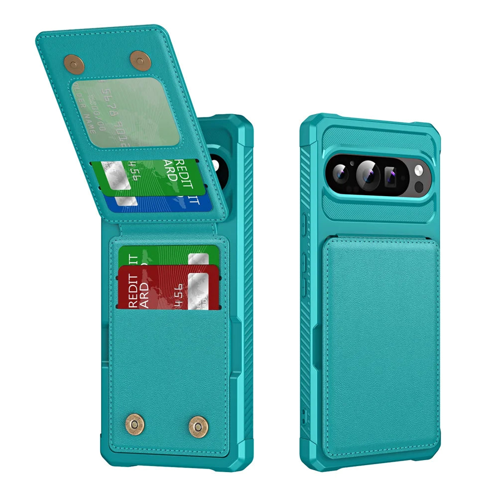 MobiCase™ - Skórzane etui z magnetycznym uchwytem i miejscem na karty – elegancja i funkcjonalność dla Google Pixel 9/8/7 Pro