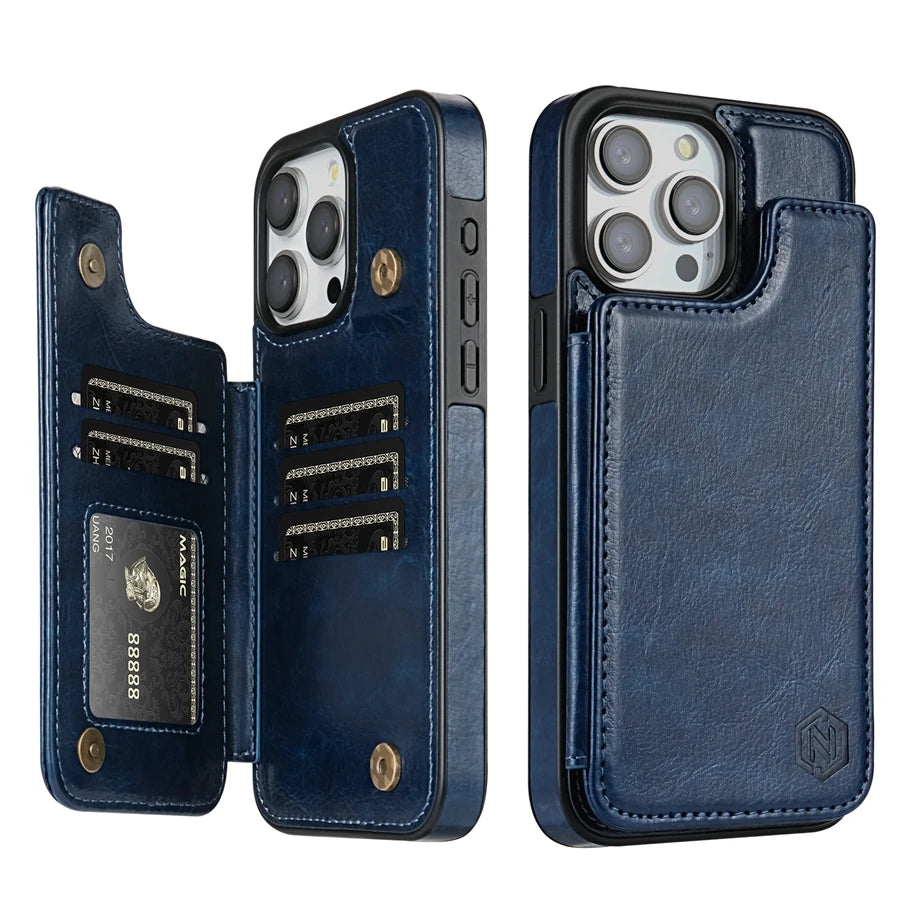 MobiCase™ - Skórzane etui portfel z ochroną RFID i podstawką