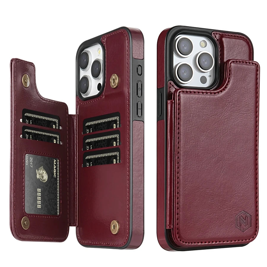 MobiCase™ - Skórzane etui portfel z ochroną RFID i podstawką