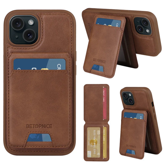 MobiCase™ - Skórzane etui portfelowe 2w1 z magnesem i miejscem na karty – kompatybilne z MagSafe