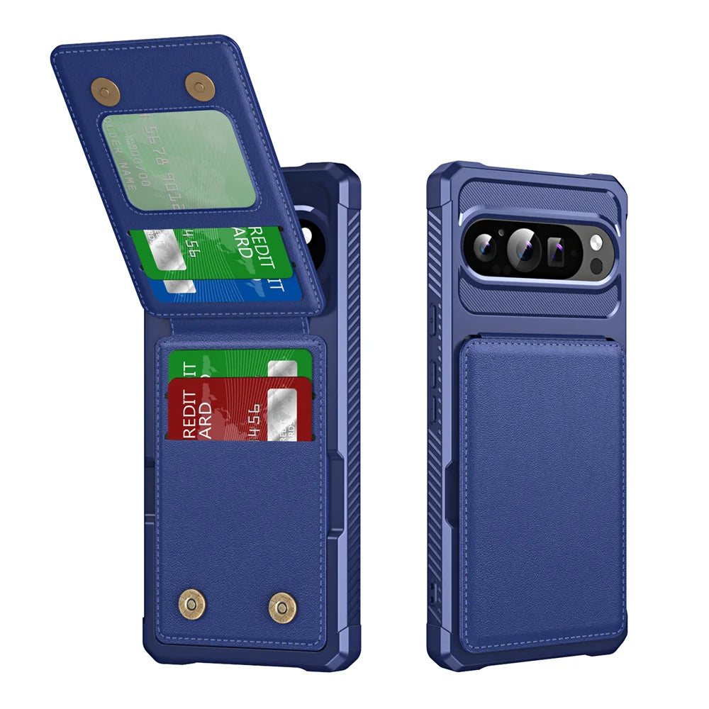 MobiCase™ - Skórzane etui z magnetycznym uchwytem i miejscem na karty – elegancja i funkcjonalność dla Google Pixel 9/8/7 Pro