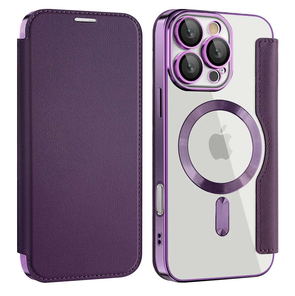 MobiCase™ - Skórzane etui z przeźroczystą ochroną