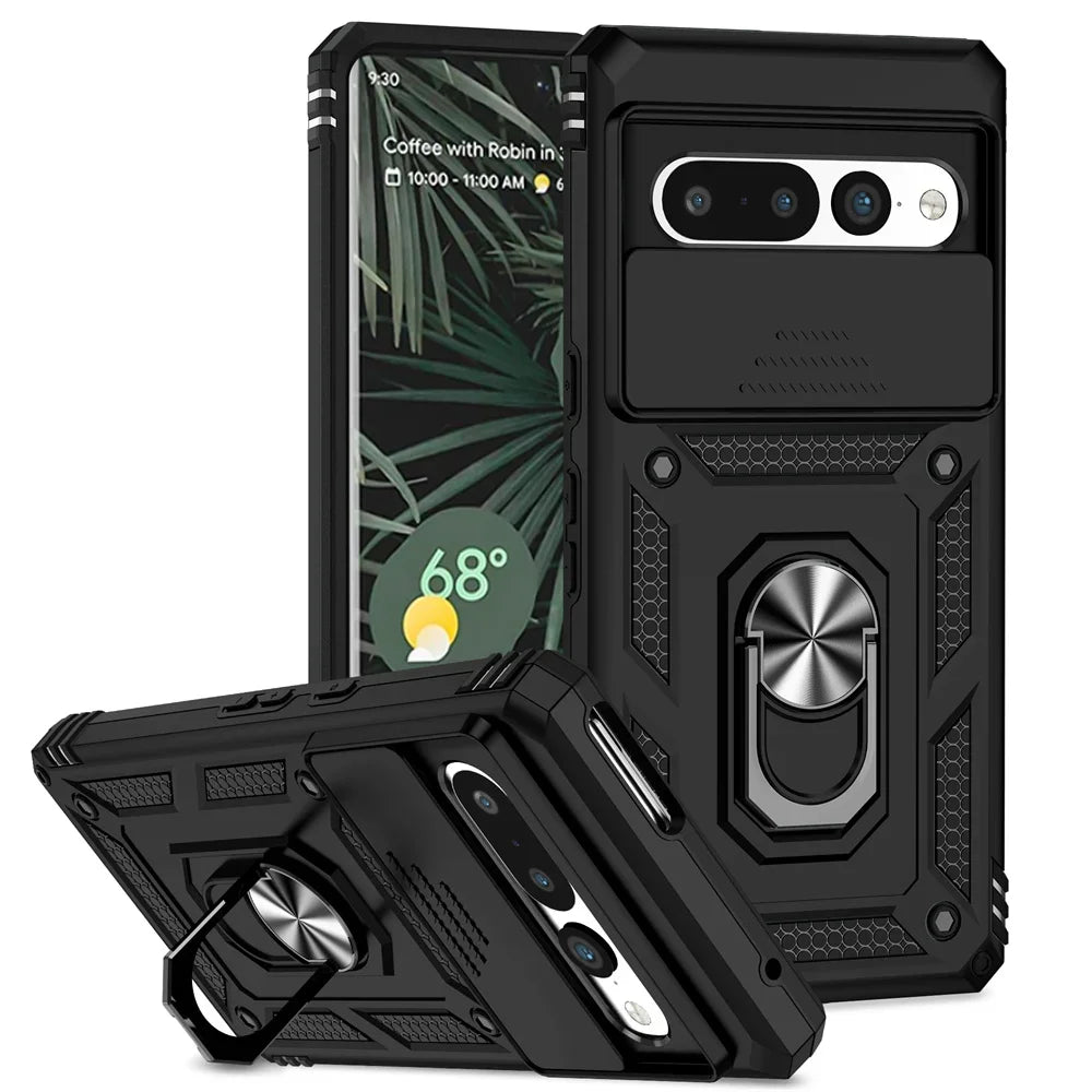 MobiCase™ - Pancerne etui z osłoną aparatu, pierścieniem i mocowaniem do uchwytu samochodowego – plastikowo-metalowe, półzabudowane