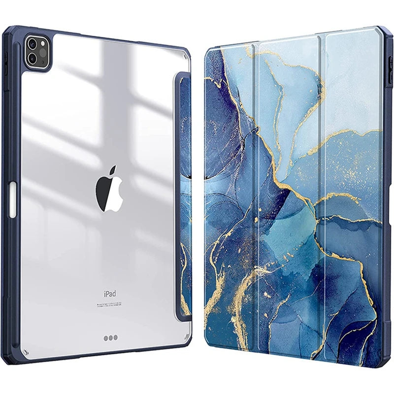 MobiCase™ - Skórzane etui ochronne z twardą konstrukcją do iPada 9.7–11" – stylowe, antywstrząsowe z paskowanym wzorem
